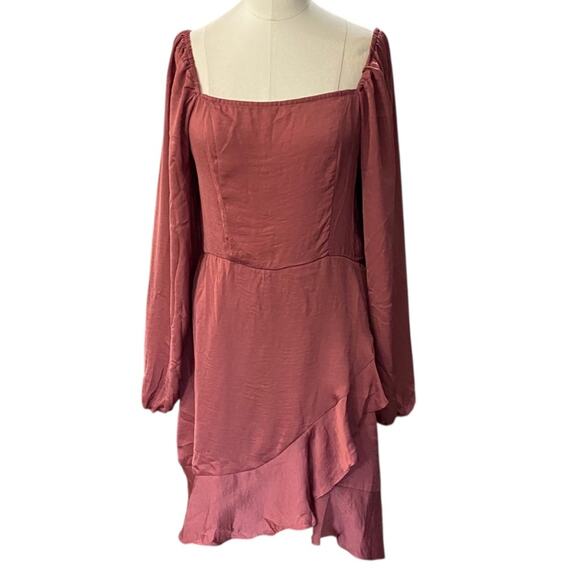 Sadie & Sage long sleeve Mini Dress with square neckline size medium - Picture 4 of 12